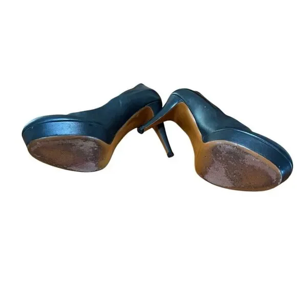 Gucci Nappa Charlotte Pump Stiletto Heels in Black Leather EU 38 US 8 MSRP $540 - Picture 9 of 10